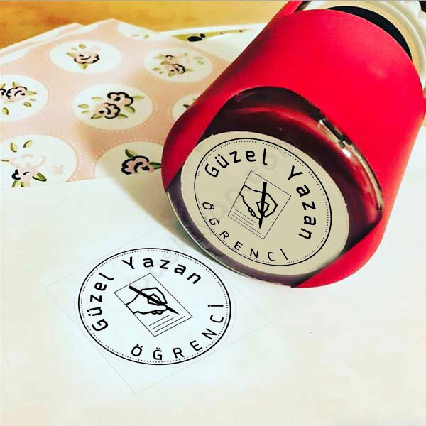 Güzel Yazan Öğrenci Yuvarlak Kaşe online tasarla