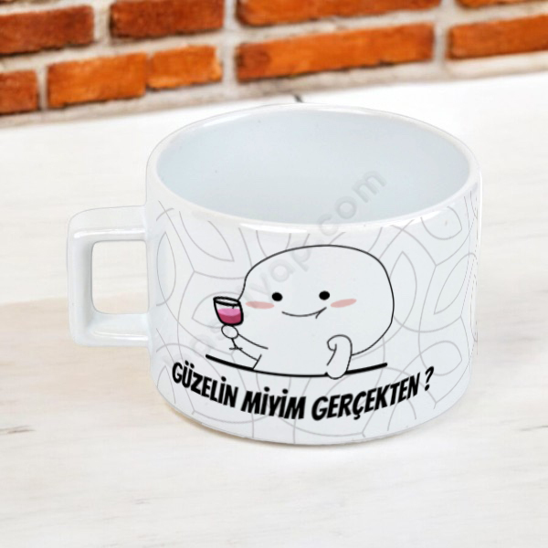 Güzelin Miyim Kendin Tasarla Baskılı Fincan online tasarla