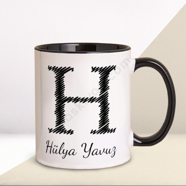 H Çizgi Harf Tasarım Kupa online tasarla