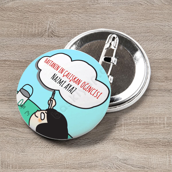 Haftanın En Çalışkan Öğrencisi Buton Rozet online tasarla