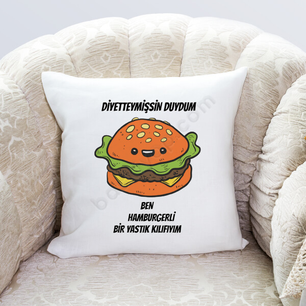 Hamburgerli Yastık Kılıfı online tasarla
