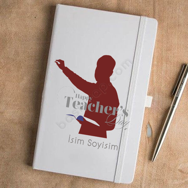 Happy Teachers Day Tasarımlı Beyaz Ajanda online tasarla