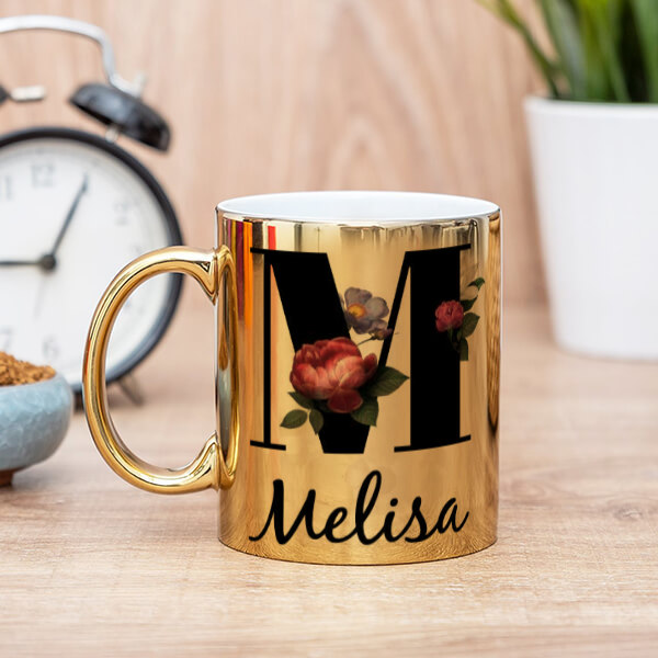 Harf İsimli Gold Kupa Bardak online tasarla