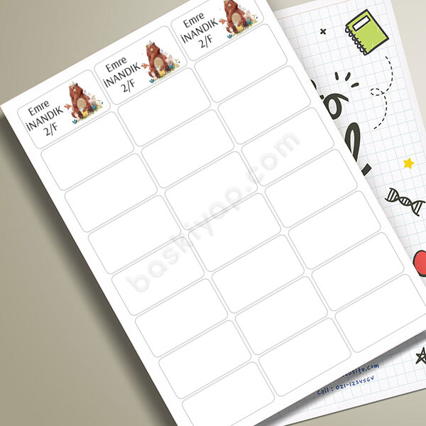 Hayvanlı Okul Etiketi online tasarla