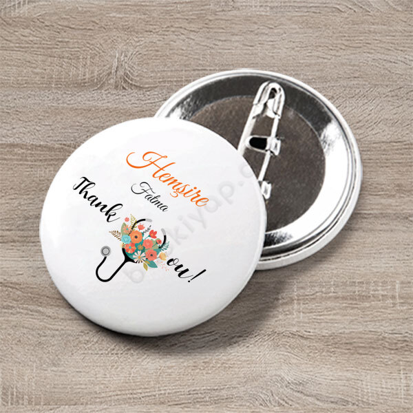 Hemşire - Doktor Thank You Buton Rozet online tasarla