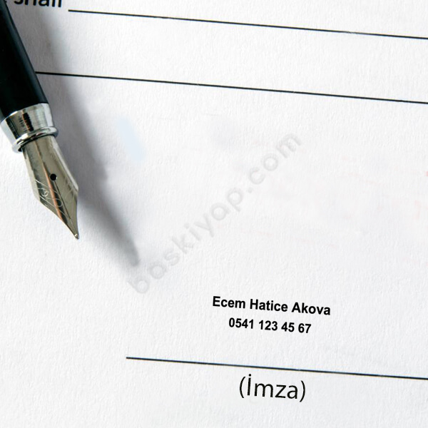 Heri 8021 Siyah Lake İsim Soyisim Telefon Dolma Kalem Kaşe online tasarla