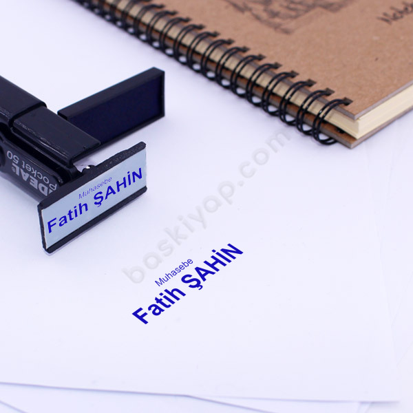 İdeal 80 İsim Soyisim Ünvan Kaşesi online tasarla