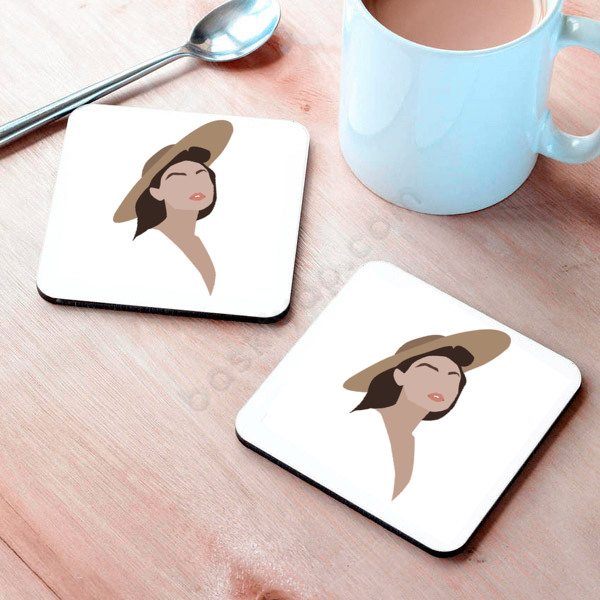 İllüstrasyon 2 Kadın Silüeti Tasarım Bardak Altlığı online tasarla