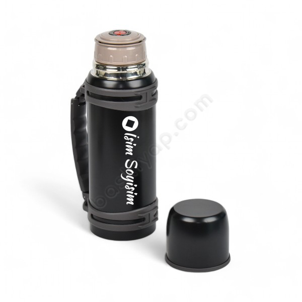 İsim Ve Logo Kazıma Paslanmaz Siyah Çelik Termos Bardak 1300 Ml Kendin Tasarla | 15217 online tasarla