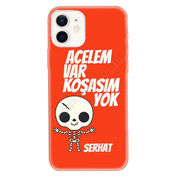 İskelet Temalı Neon Turuncu Telefon Kılıfı online tasarla