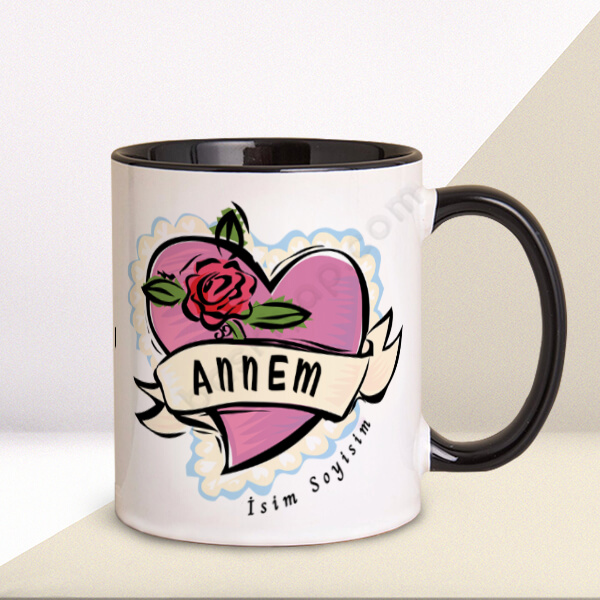 İsme Özel Annem Tasarımlı Kupa online tasarla