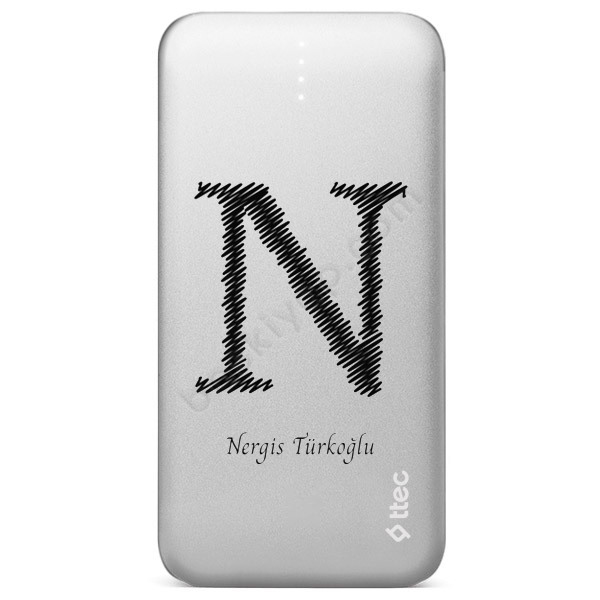 İsme Özel Harf Baskılı Powerbank online tasarla
