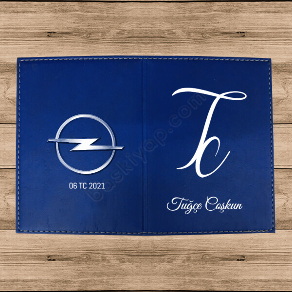 İsme Özel Logolu Termo Deri Mavi Ruhsat Kabı online tasarla