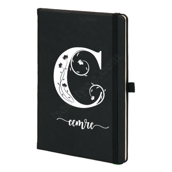 İsme Özel Siyah Ajanda – Tarihsiz Siyah Ajanda / Defter tasarımı