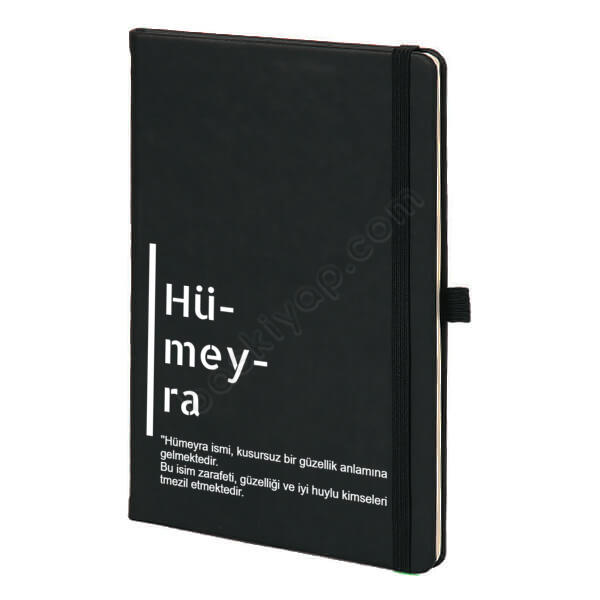 İsme Özel Tarihsiz Siyah Ajanda – Tarihsiz Siyah Ajanda / Defter tasarımı