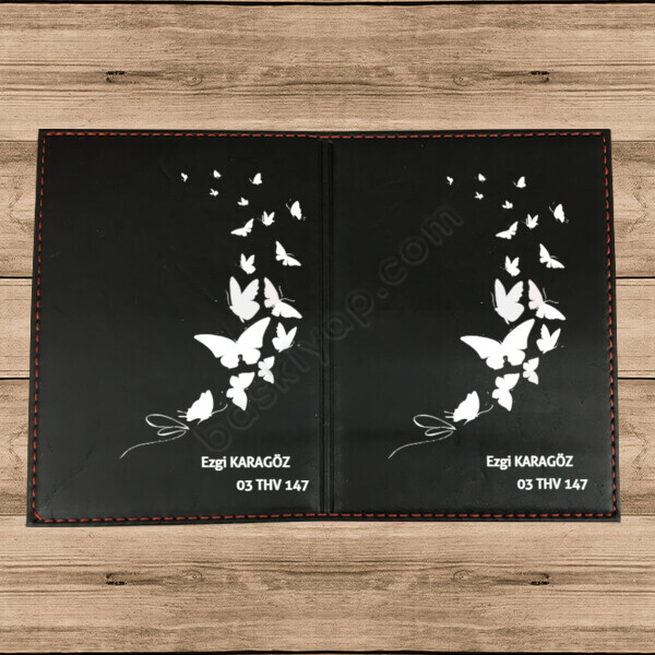 İsme Özel Termo Deri Siyah Ruhsat Kabı 2 online tasarla