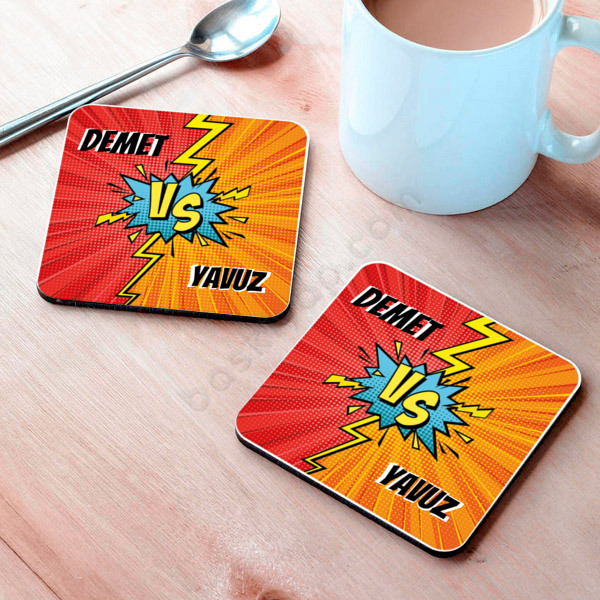 İsme Özel Vs Tasarımlı Bardak Altlığı online tasarla