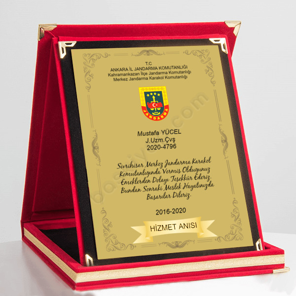 Jandarma Hizmet Anısı Plaketi online tasarla
