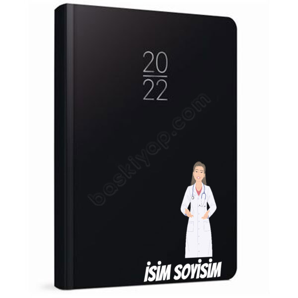 Kadın Doktor Baskılı Ajanda online tasarla