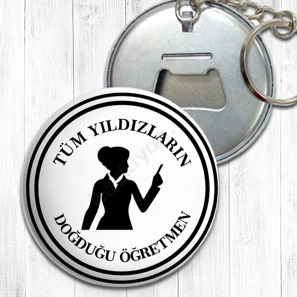 Kadın Öğretmen Tasarımlı Metal Açacak Anahtarlık online tasarla