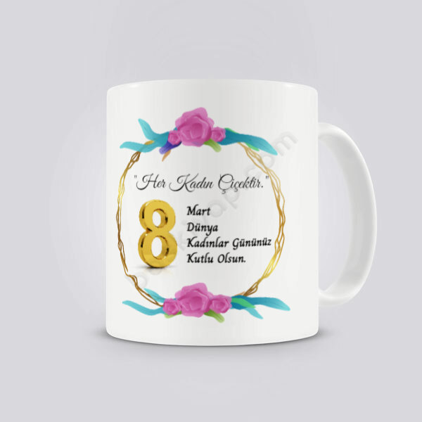 Kadınlar Günü Hediyesi Kupa Bardak online tasarla