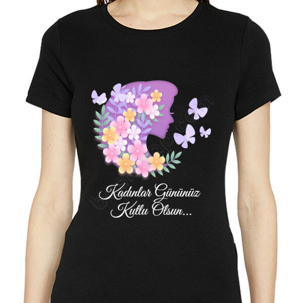 Kadınlar Gününe Özel Siyah Kadın Tişört online tasarla
