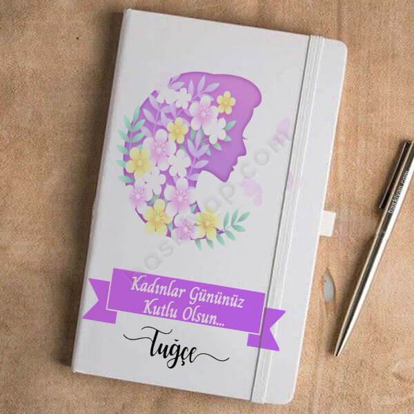 Kadınlar Gününe Özel Tarihsiz Beyaz Ajanda online tasarla