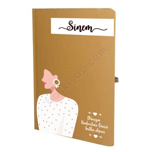 Kadınlar Gününe Özel Tarihsiz Çizgili Taba Defter – Tarihsiz Çizgili Taba Ajanda/Defter 13X21Cm tasarımı