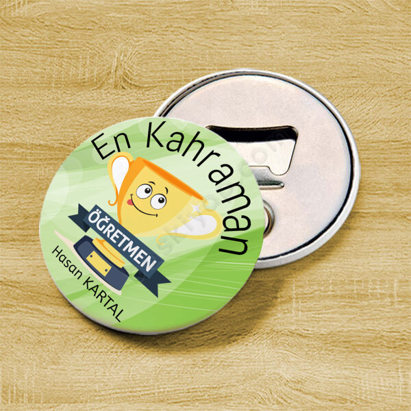Kahraman Öğretmen Tasarım Buton Magnet online tasarla