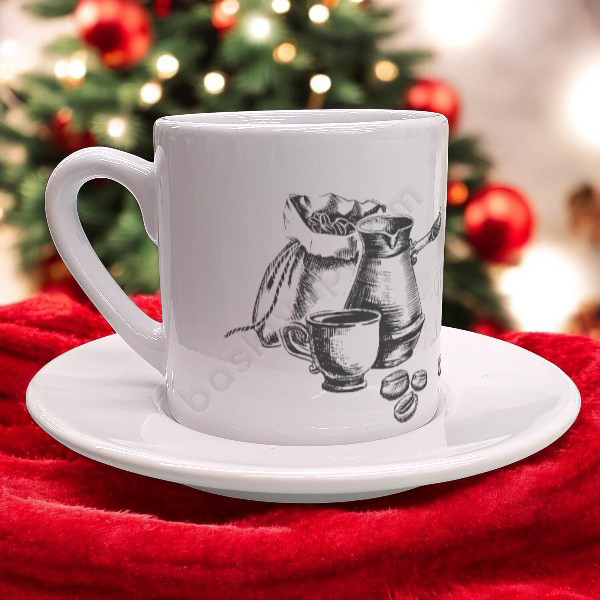 Kahve Bahane Tasarım Baskılı Türk Kahvesi Fincanı online tasarla