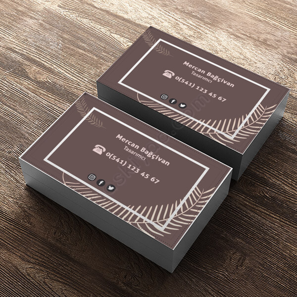 Kahverengi Tasarımcı Kartvizit online tasarla