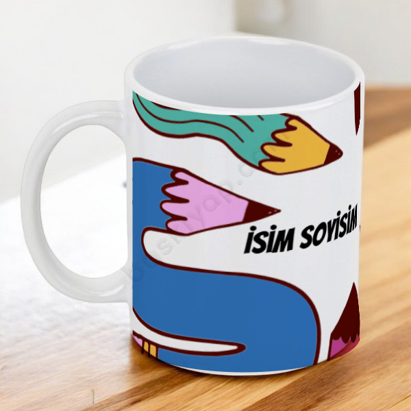 Kalem Tasarımlı Kendin Tasarla Baskılı Kupa online tasarla