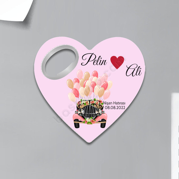 Söz Nişana Özel Kalp Magnet Açacak online tasarla