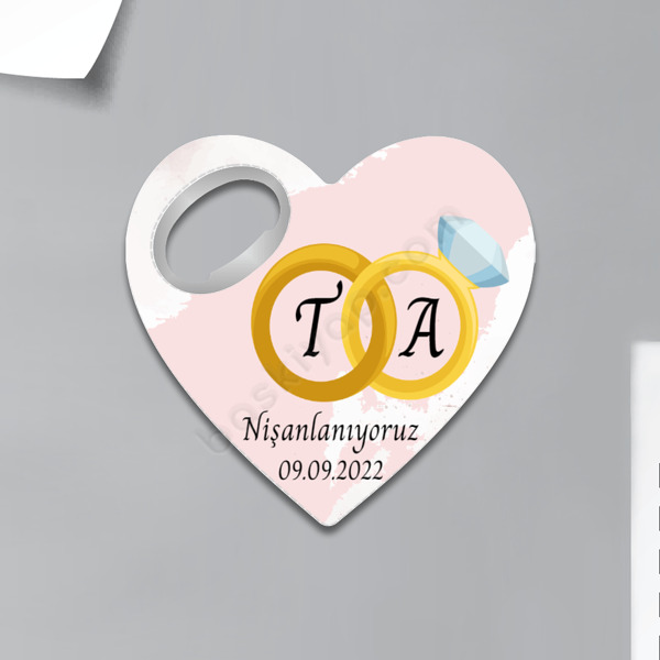 Söz Nişana Özel Kalp Magnet Açacak online tasarla