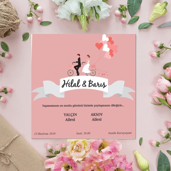 Kalpli Balonlu Gelin Ve Damat online tasarla