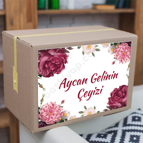 Kalpli Güllü Etiket online tasarla