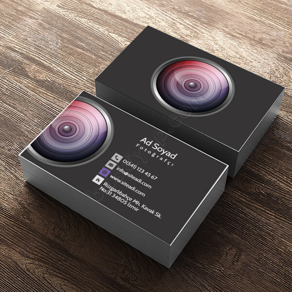 Kamera Lensi Tasarımlı Kartvizit online tasarla