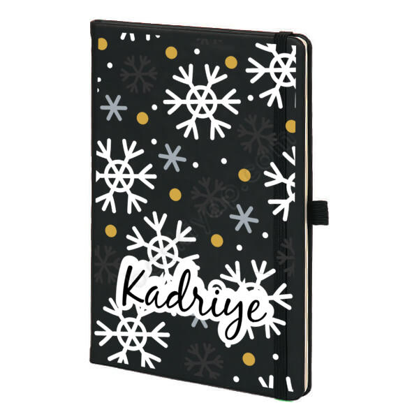 Kar Taneleri Siyah Ajanda online tasarla