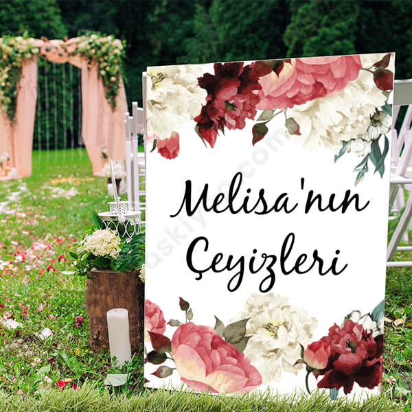 Karanfilli Tasarım Ayaklı Pano online tasarla