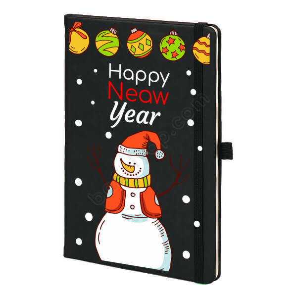 Kardan Adam Tasarımlı Siyah Ajanda Defter – Tarihsiz Siyah Ajanda / Defter tasarımı