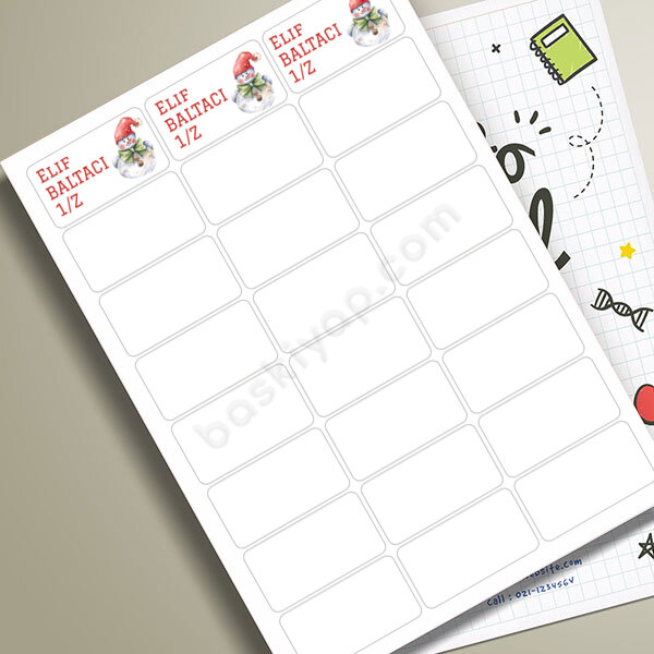 Kardan Adamlı Okul Etiketi online tasarla