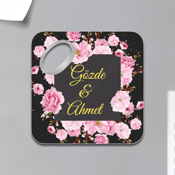 Söz Nişana Özel Kare Bardak Altlığı Magnet online tasarla