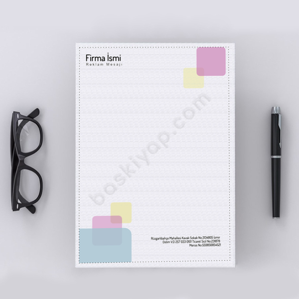 Kare Tasarımlı Antetli  Kağıt online tasarla