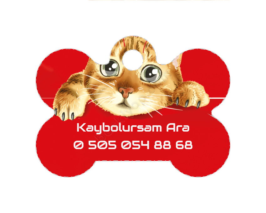 Kaybolursam Ara Kemik Şekilli Künye online tasarla