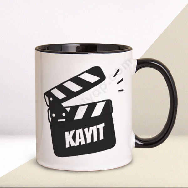 Kayıt Tasarımlı Siyah Kupa Bardak online tasarla