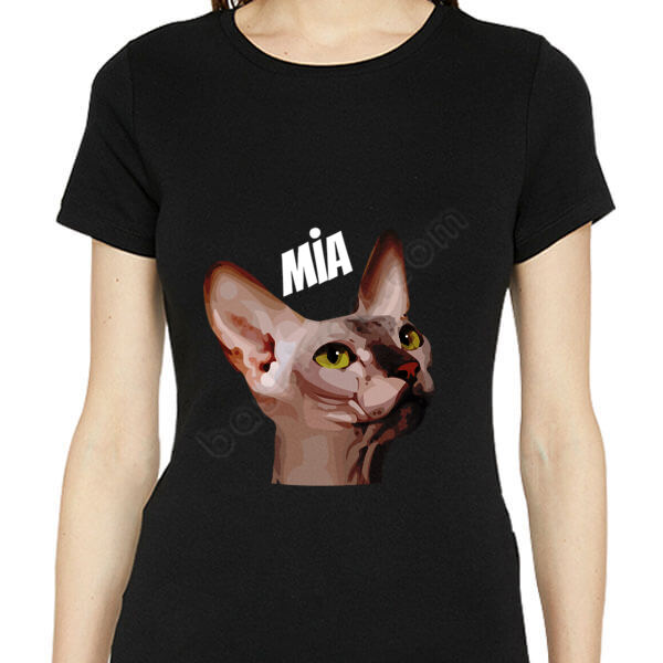 Kedi Baskılı Tişört online tasarla