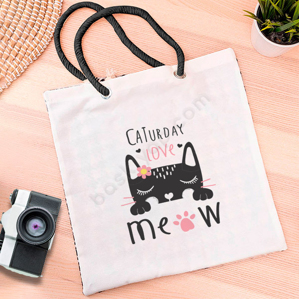 Kedi Sever Bez Çanta online tasarla