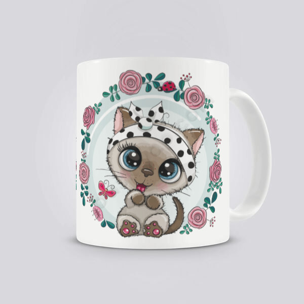 Kedi Tasarım Kendin Tasarla Baskılı Kupa Bardak online tasarla