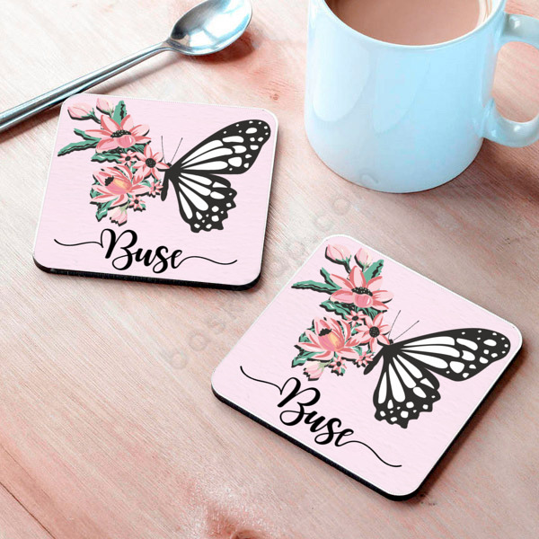 Kelebek Modelli Metal Bardak Altlığı online tasarla