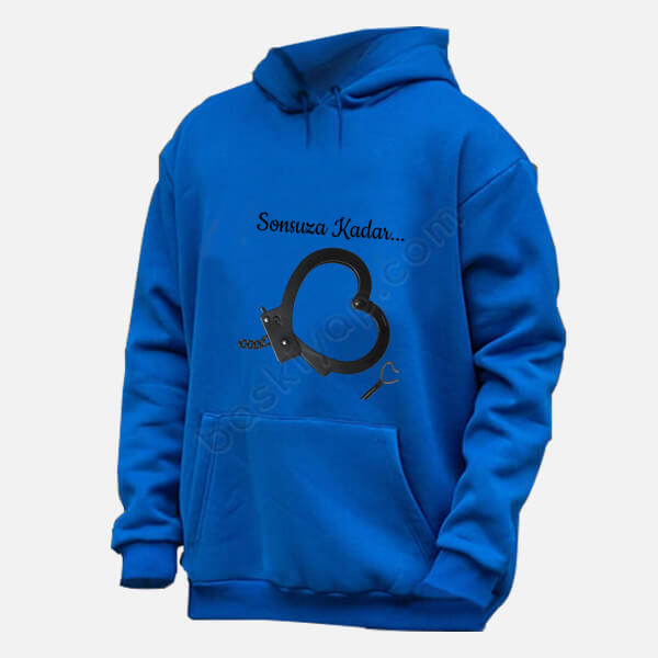 Kelepçe Baskılı Sevgili Kombini Kapşonlu Sweatshirt online tasarla